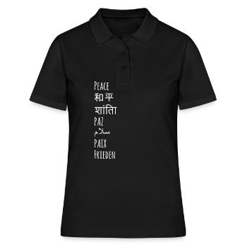 Peace world peace foreign language gift - Women's Polo Shirt - black - Front - Ailine (174cm)