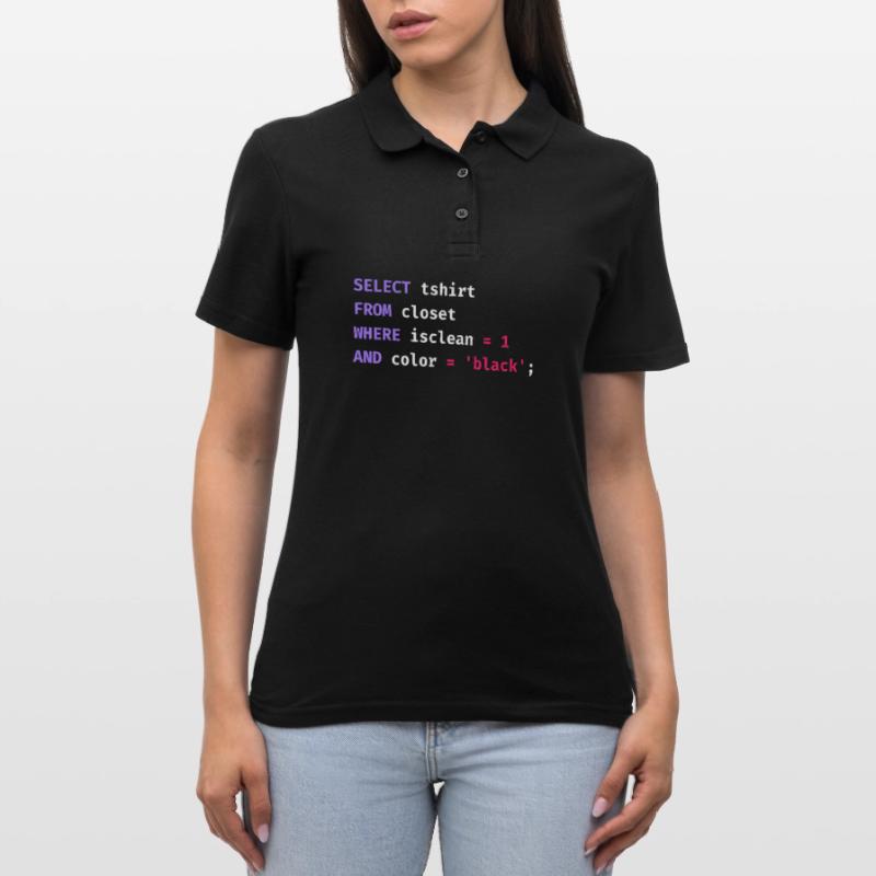 Programmer Database Science Software Coder Funny Women's Polo Shirt