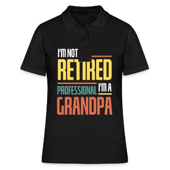 Pensionierter Opa lustiger Vatertags-Profi - Frauen Polo Shirt - Schwarz - Vorne - Ailine (174cm)