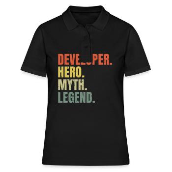 Funny Developer Hero Myth Legend Best Job - Women's Polo Shirt - black - Front - Ailine (174cm)