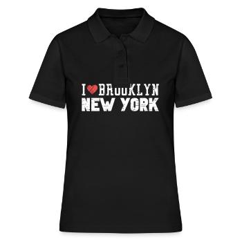 Brooklyn New York Love I Heart Brooklyn NY - Polo Femme - noir - Devant - Ailine (174cm)