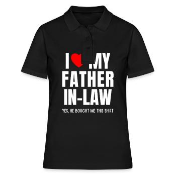 J’aime mon beau-père drôle de favori pour son fils - Polo Femme - noir - Devant - Ailine (174cm)