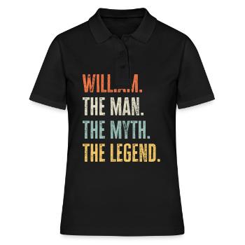 William, Mann Mythos Legende, lustig bester Name William - Frauen Polo Shirt - Schwarz - Vorne - Ailine (174cm)
