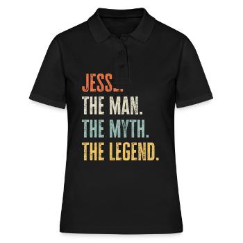 Jesse, Mann Mythos Legende, lustig Bester Name Jesse - Frauen Polo Shirt - Schwarz - Vorne - Ailine (174cm)