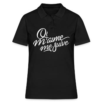 Qui m'aime me suive - Polo Femme - noir - Devant - Ailine (174cm)