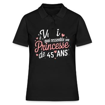 Princesse 45 Ans - Polo Femme - noir - Devant - Ailine (174cm)