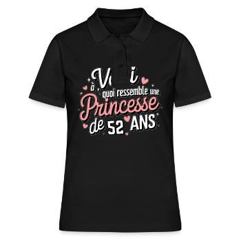 Prinzessin 52 Jahre alt - Frauen Polo Shirt - Schwarz - Vorne - Ailine (174cm)
