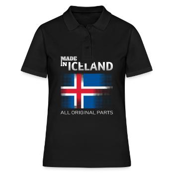 Islande faite au drapeau islandais - Polo Femme - noir - Devant - Ailine (174cm)
