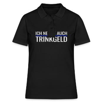 Trinkgeld Kellner Bedienung Restaurant Gastronomie - Frauen Polo Shirt - Schwarz - Vorne - Ailine (174cm)
