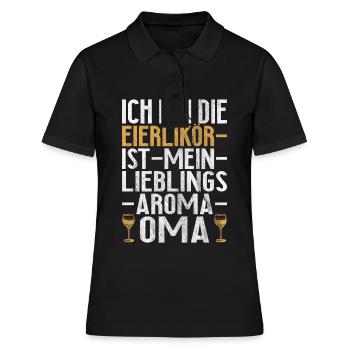 Lustige Sprüche Alkohol Eierlikör Oma Trinkreime - Frauen Polo Shirt - Schwarz - Vorne - Ailine (174cm)
