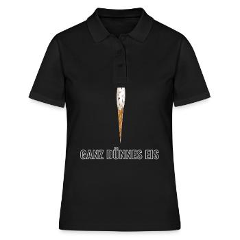 ganz dünnes Eis zweideutiger Wortwitz memes - Frauen Polo Shirt - Schwarz - Vorne - Ailine (174cm)