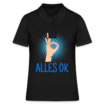 Alles ok? Alles ok! Handzeichen Tauchen - Frauen Polo Shirt - Schwarz - Vorne - Ailine (174cm)