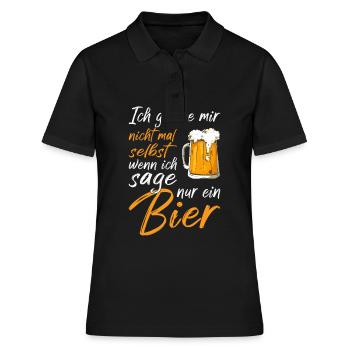 ich glaube mir nicht mal selbst wenn ich sage Bier - Frauen Polo Shirt - Schwarz - Vorne - Ailine (174cm)