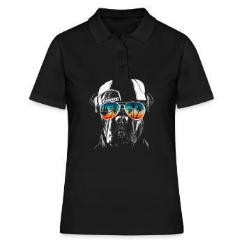 Dog with cool sunglasses for holidaymakers - Women's Polo Shirt - black - Front - Ailine (174cm)