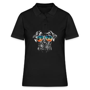 Dog with cool sunglasses for holidaymakers - Women's Polo Shirt - black - Front - Ailine (174cm)