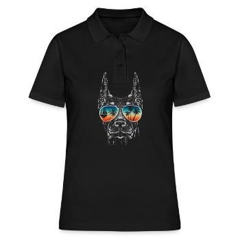 Dog with cool sunglasses for holidaymakers - Women's Polo Shirt - black - Front - Ailine (174cm)