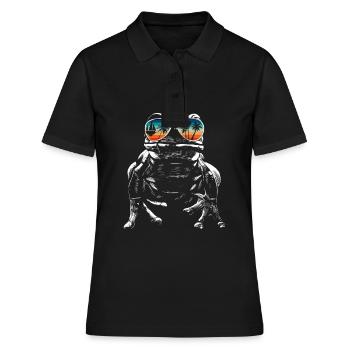 Frog with cool sunglasses for holidaymakers - Women's Polo Shirt - black - Front - Ailine (174cm)