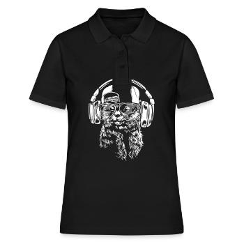 Meerkats with headphones and cool sunglasses - Women's Polo Shirt - black - Front - Ailine (174cm)