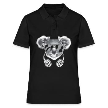 Koala with headphones and cool sunglasses - Women's Polo Shirt - black - Front - Ailine (174cm)