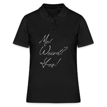 me? weird? yes! - Polo Femme - noir - Devant - Ailine (174cm)