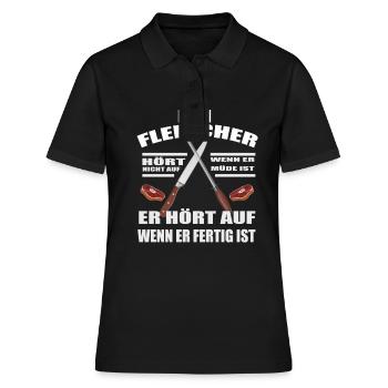 Fleischer Metzger Zerleger Schlachter - Frauen Polo Shirt - Schwarz - Vorne - Ailine (174cm)
