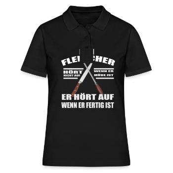 Fleischer Metzger Zerleger Schlachter - Frauen Polo Shirt - Schwarz - Vorne - Ailine (174cm)