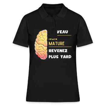 Cerveau non mature revenez plus tard - Polo Femme - noir - Devant - Ailine (174cm)