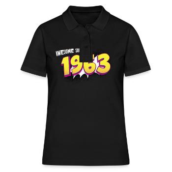 Retro 60th birthday in Pop Art Comic Book Style - Women's Polo Shirt - black - Front - Ailine (174cm)