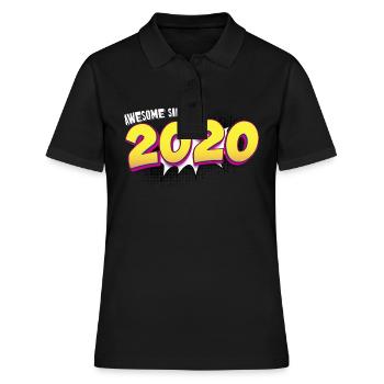 3ème anniversaire rétro dans le style Pop Art Comic Book - Polo Femme - noir - Devant - Ailine (174cm)