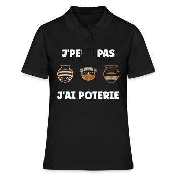 Humour pots de Poterie - Polo Femme - noir - Devant - Ailine (174cm)