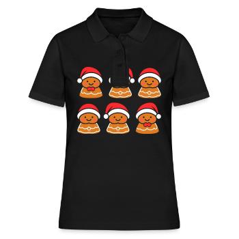 Gingerbread Man - Women's Polo Shirt - black - Front - Ailine (174cm)