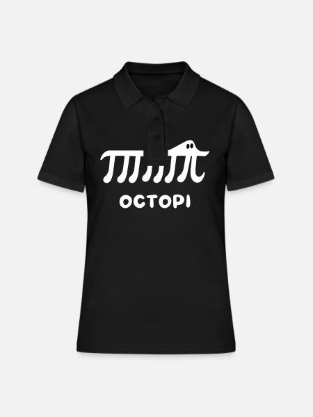 Funny Pi Math Design - Octopi math - Polo Femme - noir