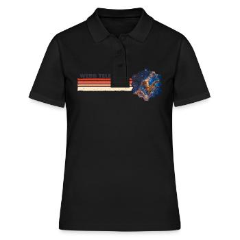 Webb-Teleskop m. Säulen der Schöpfung JWST - Frauen Polo Shirt - Schwarz - Vorne - Ailine (174cm)