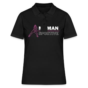 MAMAN SPORTIVE AEROBIC - Polo Femme - noir - Devant - Ailine (174cm)