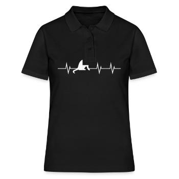 Heartbeat of a Cat - Frauen Polo Shirt - Schwarz - Vorne - Ailine (174cm)