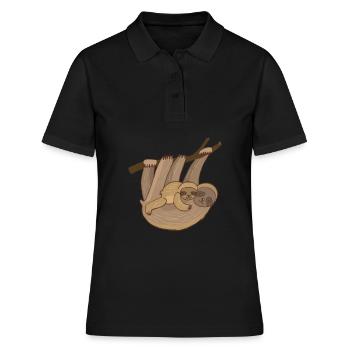 Faultier | Bestseller | - Frauen Polo Shirt - Schwarz - Vorne - Ailine (174cm)