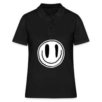 Lachender Emoji | Bestseller | - Frauen Polo Shirt - Schwarz - Vorne - Ailine (174cm)