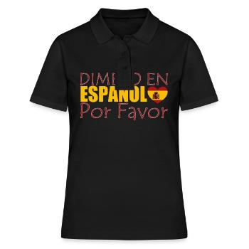 Espagnol Professeur d’espagnol Langue - Polo Femme - noir - Devant - Ailine (174cm)
