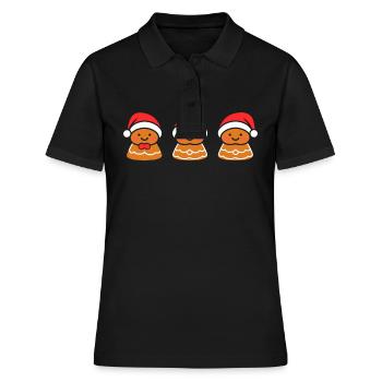 Gingerbread Man - Women's Polo Shirt - black - Front - Ailine (174cm)