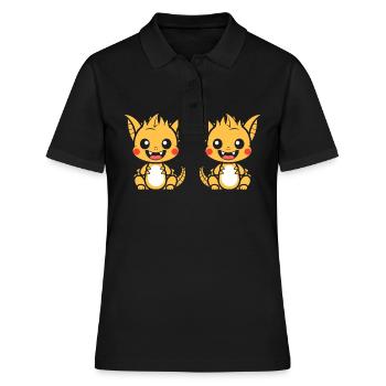 Baby Dragon - Women's Polo Shirt - black - Front - Ailine (174cm)