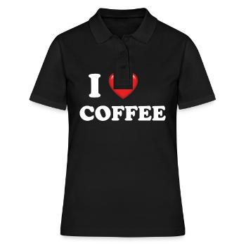 I Love Coffee Coffeeshop kaffee espresso - Polo Femme - noir - Devant - Ailine (174cm)