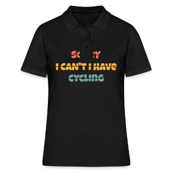 T shirt Sorry I can't i have cycling - Polo Femme - noir - Devant - Ailine (174cm)