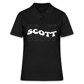 Lustig Scott Groovy 4 Männer Frauen Cool Scott Batikfarbe - Frauen Polo Shirt - Schwarz - Vorne - Ailine (174cm)