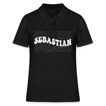 Drôle Sebastian Groovy 4 Hommes Femmes Cool Sebastian - Polo Femme - noir - Devant - Ailine (174cm)