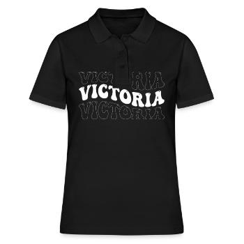 Drôle Victoria Groovy 4 Hommes Femmes Cool Victoria - Polo Femme - noir - Devant - Ailine (174cm)