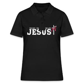 Jésus - Le Chemin La Vérité La Vie - Rachetée - Polo Femme - noir - Devant - Ailine (174cm)