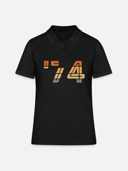 Année 1974 - '74 - Polo Femme - noir