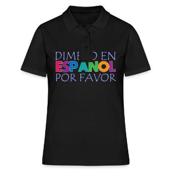 Espagnol Professeur d’espagnol Langue - Polo Femme - noir - Devant - Ailine (174cm)