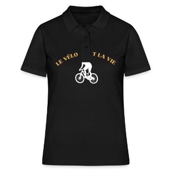 Radfahren ist Leben,Radfahren,Radfahrer,Radfahren - Frauen Polo Shirt - Schwarz - Vorne - Ailine (174cm)