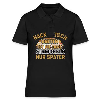 Kneading minced meat Animals petting butchers - Women's Polo Shirt - black - Front - Ailine (174cm)